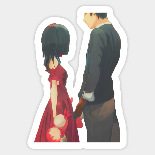 Romantic Anime Couple Sticker by AIPerfection